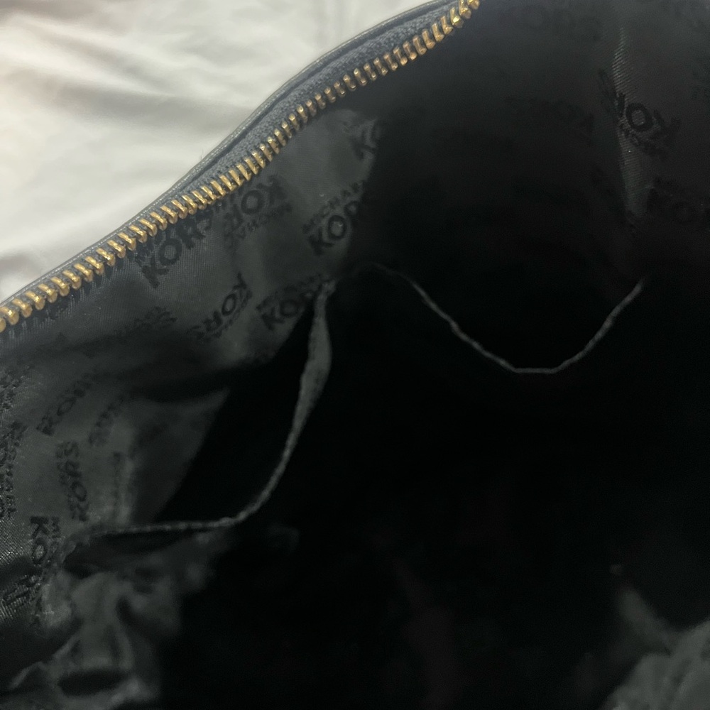 Michael Kors Black Shoulder Bag with Gold Accents - Picture 9 of 9